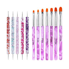 12PCS Nail Art Tool Set, Double-End Dotting Pens Painting Brushes