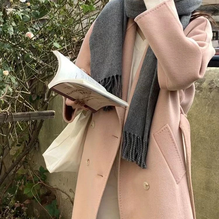 Abrigo Max Mara Mujer Doble Botonadura Cinturón Doble Cara Lana Cachemira Lana Foto 3 de 4