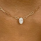1ct Oval Pendant Necklace Rose Gold 14K Labcreated Diamond F/VS — photo 6