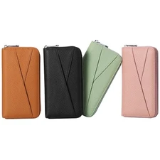 Women's Genuine Leather Wallet RFID Blocking Phone Credit Card Case Clutch Purse
