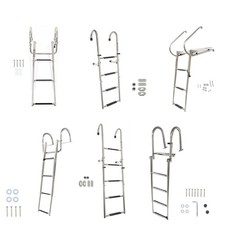 2 Step 3 Step 4 Step 5 Step Telescoping Foldable Boat Ladder with Hand Railing