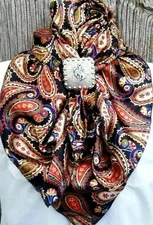 Wild Rag Scarf Western Cowboy Bandana Buckaroo Scarves Cowgirl silky paisley 40"