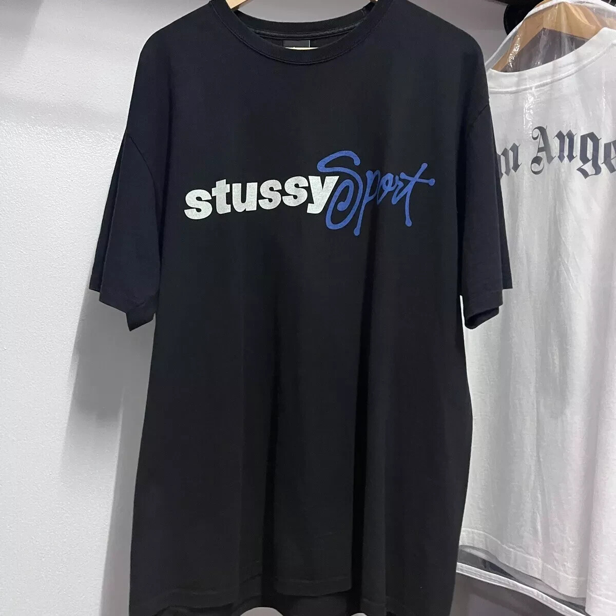 Stussy Sport Script Tee Logo | Black/Blue (M) | eBay UK