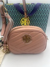 TORY BURCH KIRA Chevron SM Camera Bag Pink Moon Dust Bag & Shopping Bag Inc. NWT
