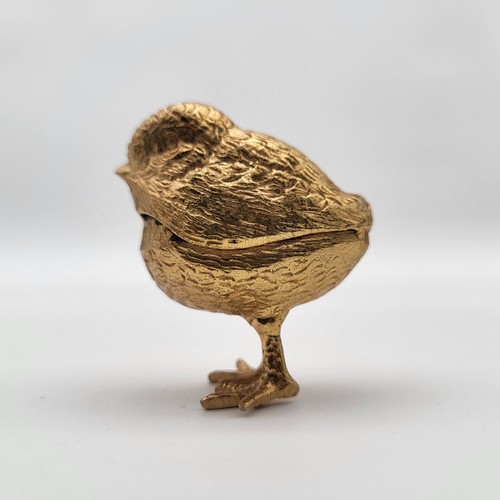Vintage Hollywood Regency Florenza Brass Metal Baby Bird Chick - Picture 2 of 17