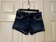 New York Company Women's Blue Dark Wash Jean Shorts Size 0 P/O Good