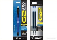 Pilot G2 Pro Gel Pen 0.7mm 1/PK Blue Barrel Blk Ink w/ 2-Blue Refills Office