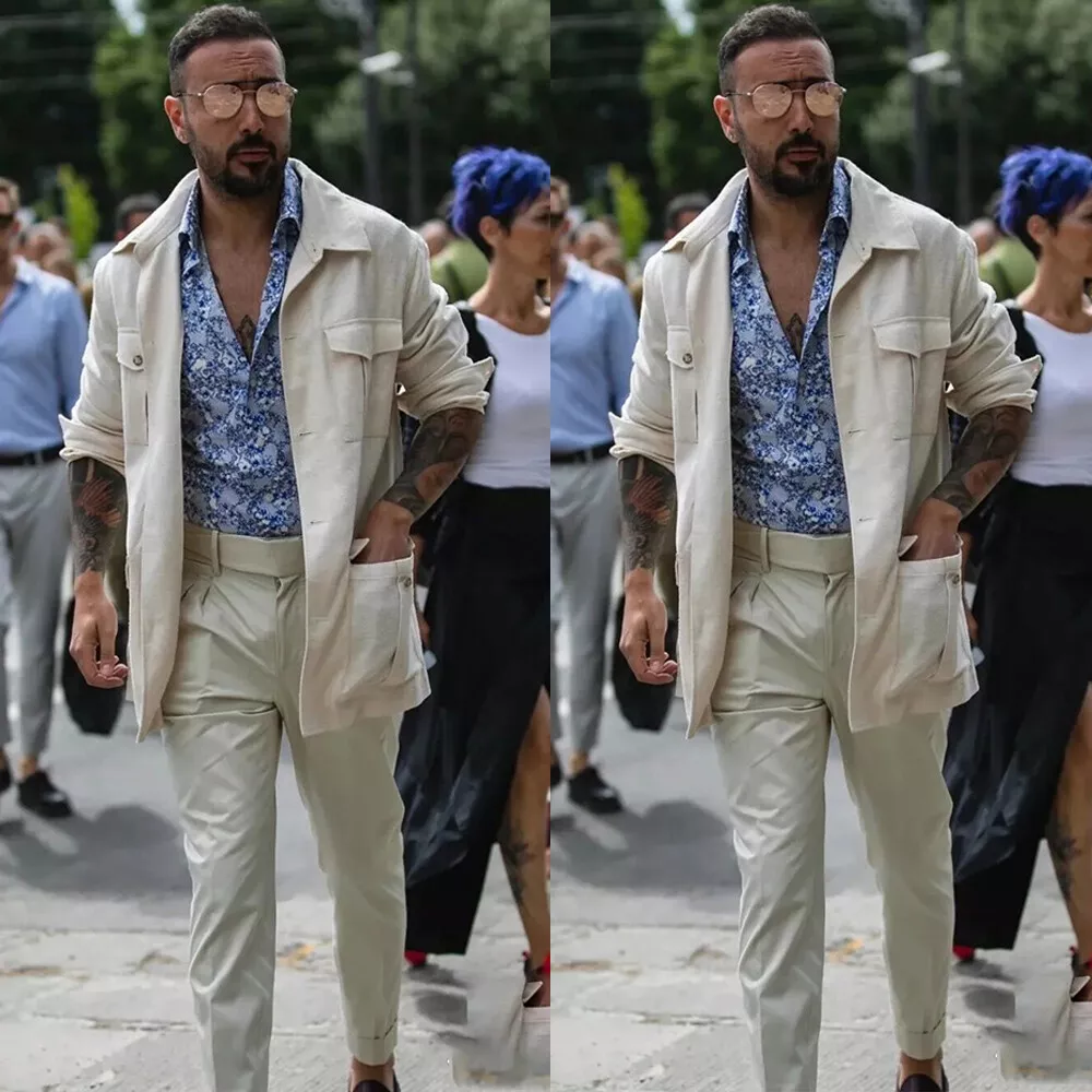 Mens white shop safari jacket