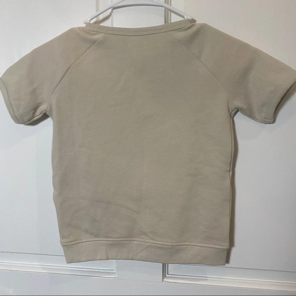 Camisa Gymboree Niñas Talla S Beige Lentejuelas Cara Feliz Emoji Sudadera Pequeña 5-6 Foto 4 de 4