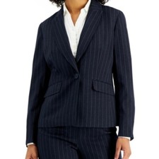 Le Suit Women  s Notched Collar Long Sleeve Shoulder Padding Crepe Jacket 10P NWD