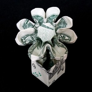 Details About Origami Dollar Artificial Flower In Pot Plant Money Gift Real 1 Bill Home Decor