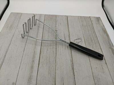 Vintage EKCO #11 Potato Vegetable Masher Black Handle Utensil 10 1/4''