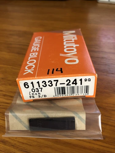 New Mitutoyo .037 Inch Steel Gauge Block,    Grade FS 3/D
