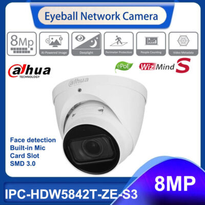 Dahua IPC-HDW5842T-ZE 8MP IR Vari-focal Eyeball WizMind Network Camera Mic PoE