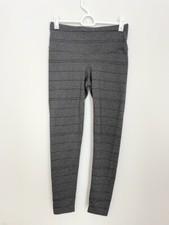 Prana Womens Activewear Yoga Pants Leggings Size S Gray Black Striped Pocket