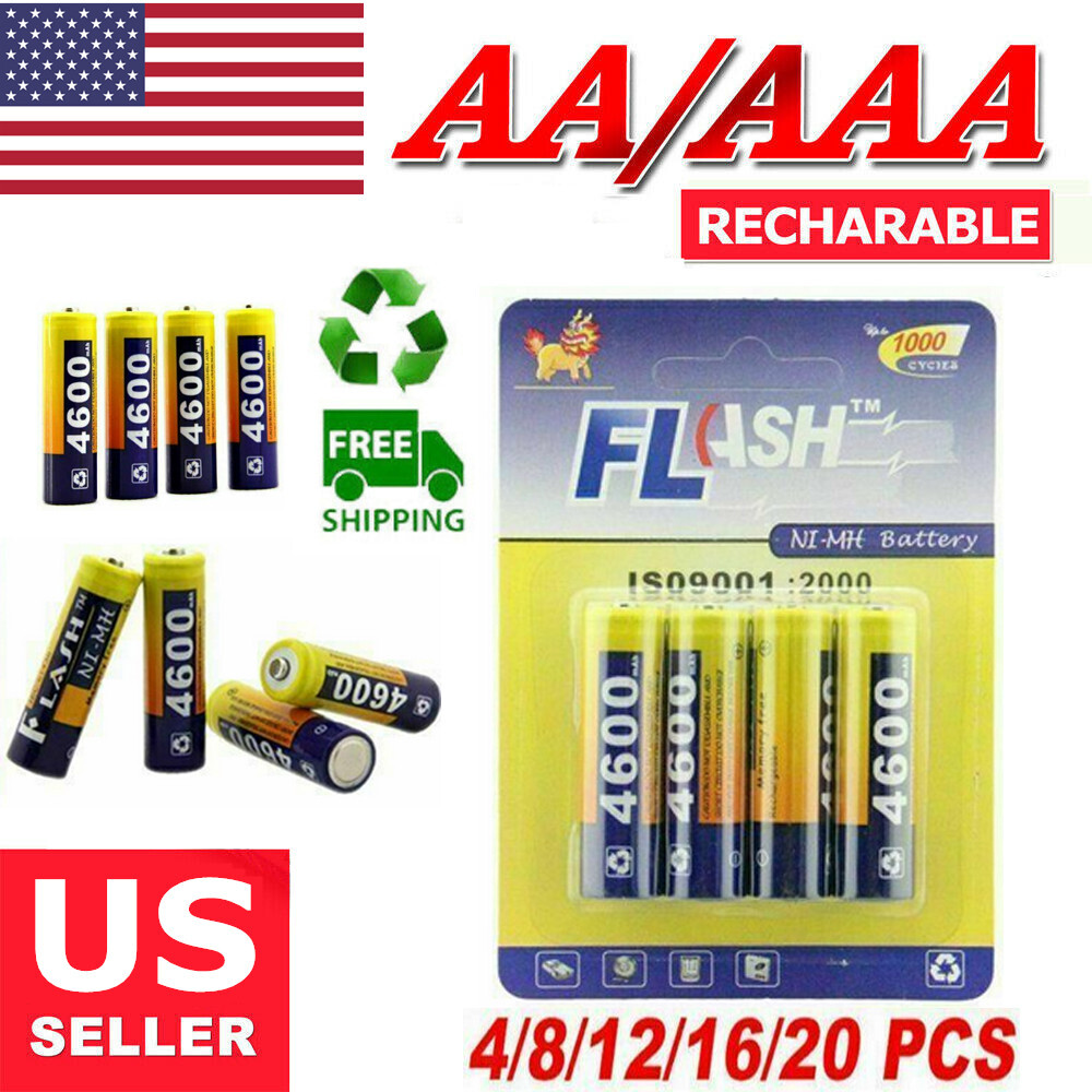 High-Capacity AA AAA Rechargeable Batteries 2600mAh 4600mAh NIMH Precharged-image