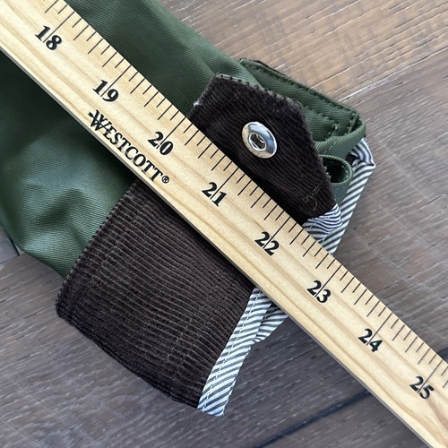 J Crew Waxed Barn Chore Coat XS T Olive Green Brown Cord Prep British Equestrian - Picture 7 of 16