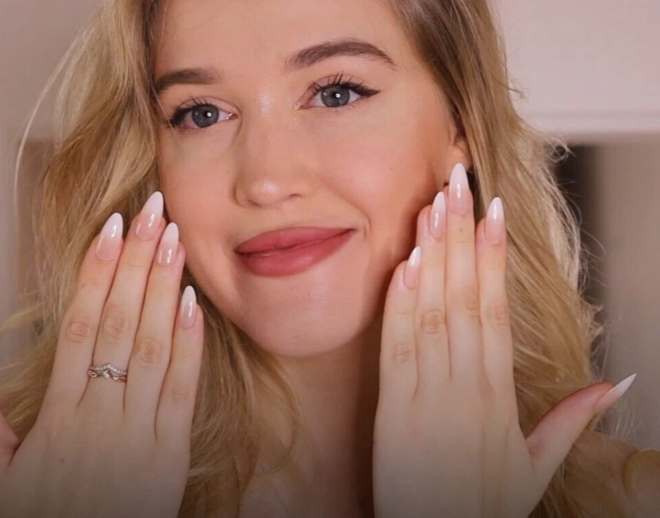 Künstliche Nägel 24p - Babyboomer Mandel - zum aufkleben press on nails klebepad - Bild 3 von 4