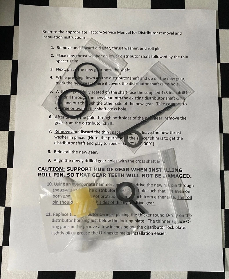 For Mopar, Deluxe Slant Six Distributor Drive Gear Installation Kit - 1960-1987 - Image 2 of 4