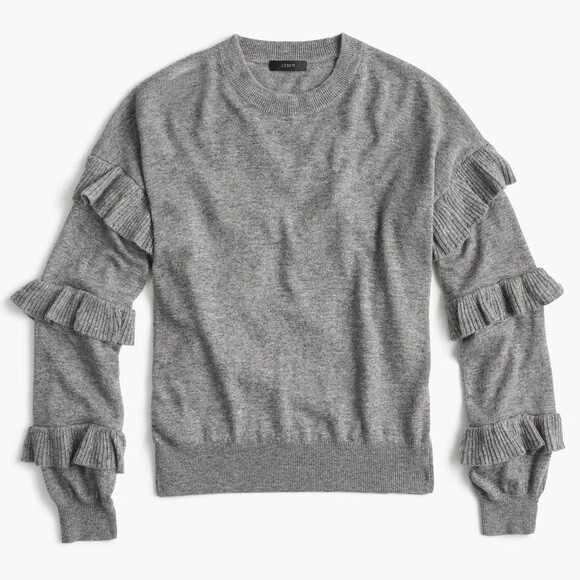 J crew clearance ruffle sleeve sweater