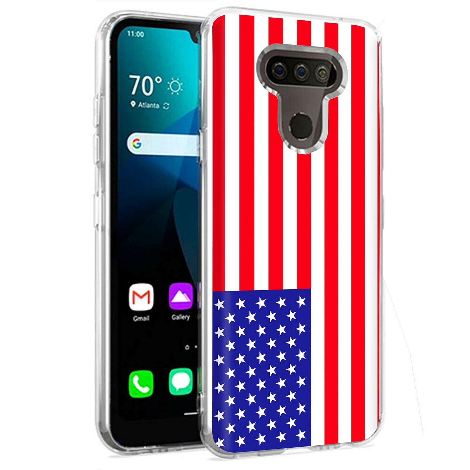 Phone Case for LG Harmony 4,Premier Pro Plus,K41, Flag America Print