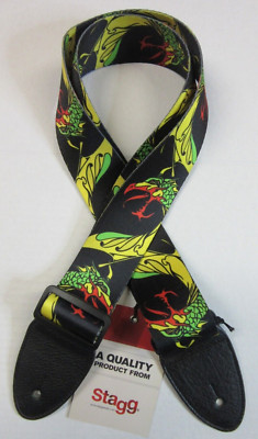 Stagg STE DRAGON 2 Gitarrengurt aus Terylene mit DRAGON 2 Motiv