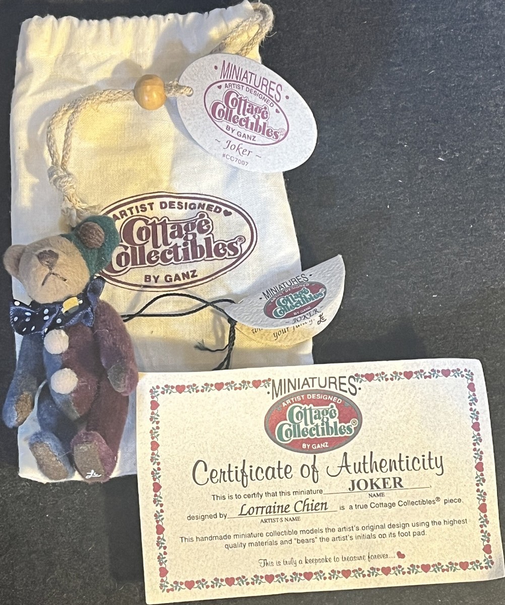 COTTAGE COLLECTIBLES Miniatures by Ganz JOKER the BEAR in