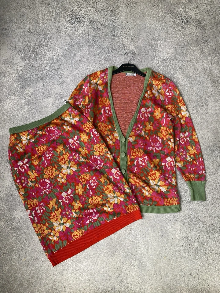 Traje floral raro vintage YSL Yves Saint Laurent para mujer Foto 3 de 4