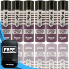 6x PMA Stone Guard Black Aerosol Underbody Protection Spray Paint 500mL PA1031+M