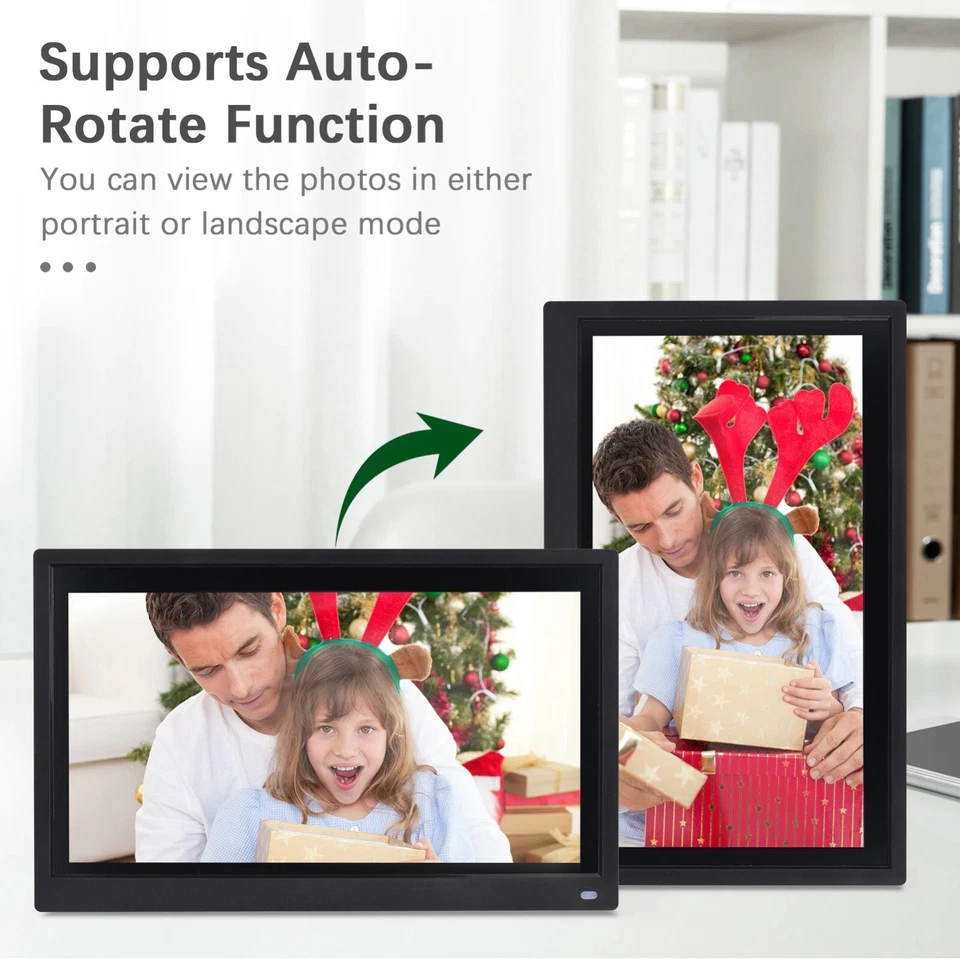 10.1" Digital Photo Frame Desktop Electronic Support Photo Video Music Clock - Image 3 of 4