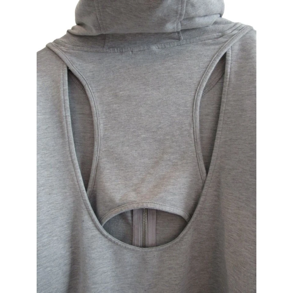 Sudadera con Capucha Nanette Lepore Cremallera L Gris Corte Espalda Corredora Foto 4 de 4