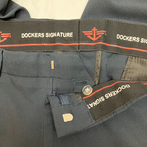 Dockers Signature Mens Navy Blue 100% Polyester Dress Pants Size 38x25 - Picture 3 of 5
