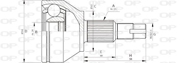 Tête de cardan Alfa Romeo 159 1.9 JTDM 8V et 16V kit de joint côté roue