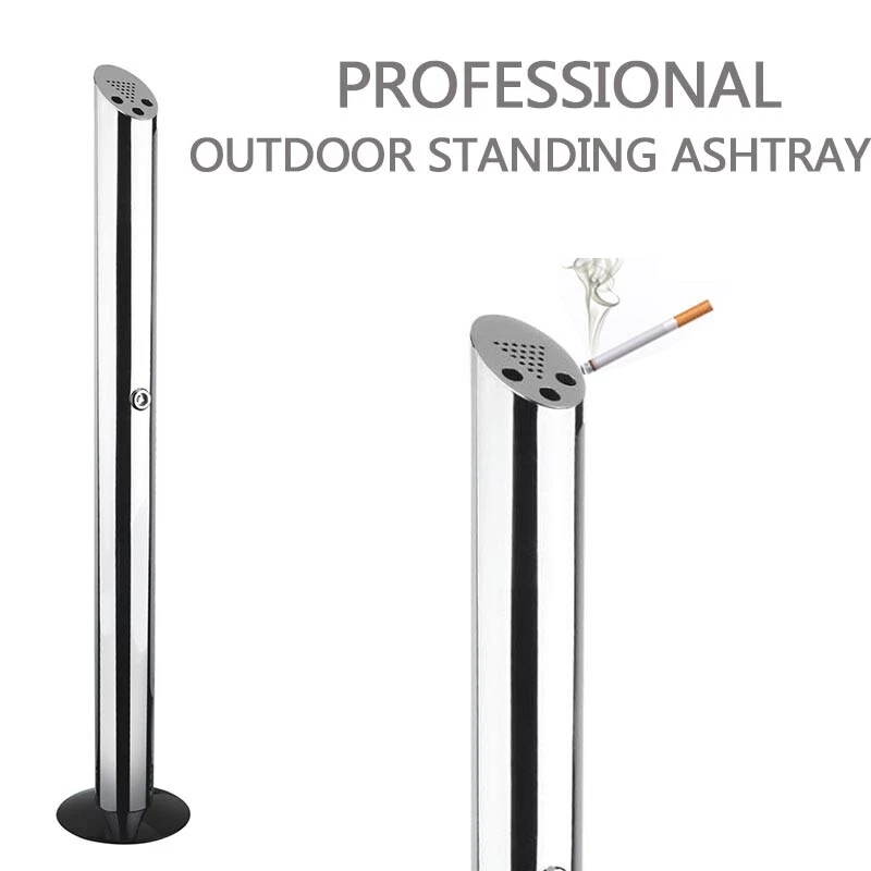 92cm Standascher Aschenbecher Außenbereich mit Bodenplatte abschließbar DE - Bild 2 von 4