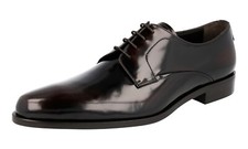 PRADA Polished Leather Derby Dress Shoes - 2EA148 - Brown NEW -  US 10 EU 43