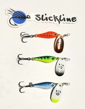 SLICKLINE #3 Metal Minnow Spinner Jig Pike Bass Trout Steelhead 1/2 oz 3 COLORS