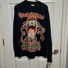 NWT" True VINTAGE 1996 SINGLE STITCH Looney Tunes TAZ Halloween Horror