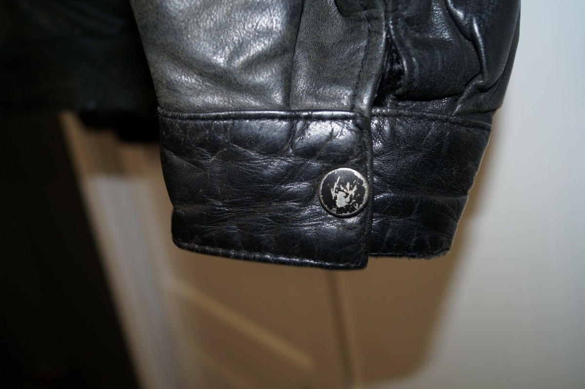 VINTAGE HUNT CLUB BLACK LEATHER BOMBER JACKET COAT MENS 42 VINTAGE HUNT CLUB BLACK LEATHER BOMBER JACKET COAT MENS 42