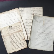 Konvolut 4 Handschriften Anfang 19. Jh. notarielle Urkunde Inhalt zu bestimmen