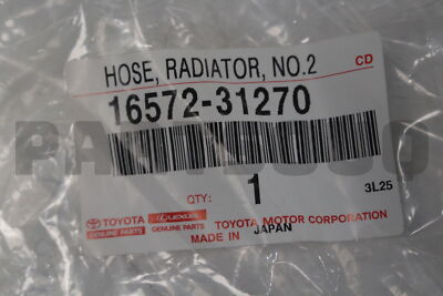 1657231270 Genuine Toyota HOSE, RADIATOR, NO.2 16572-31270
