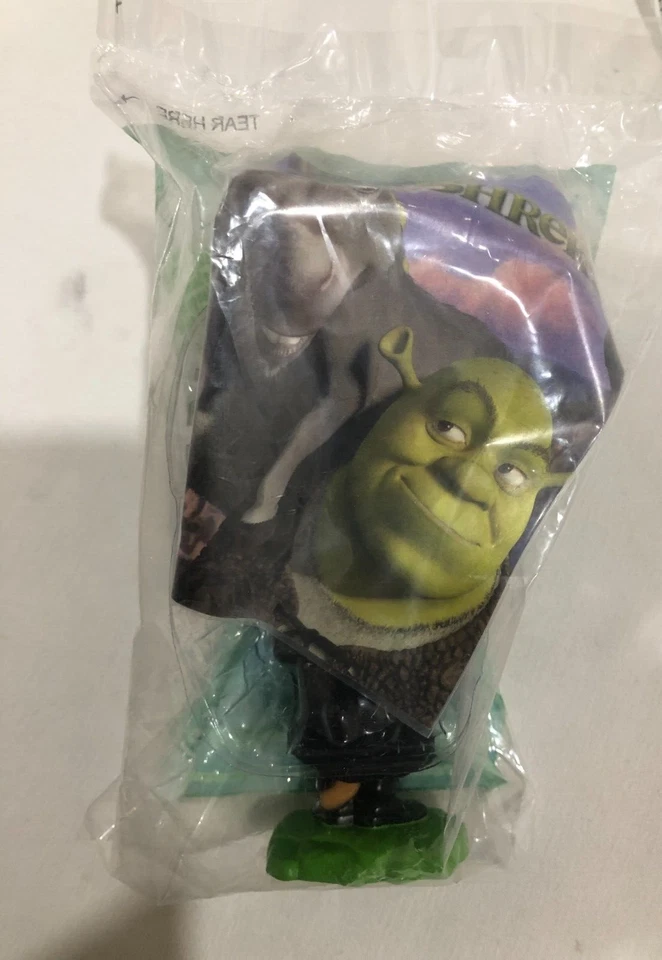 2003 SHREK2 Burger King Happy Meal Toys Lote de 2 Gato de Botas e Gingerbread Man - Imagem 2 de 4