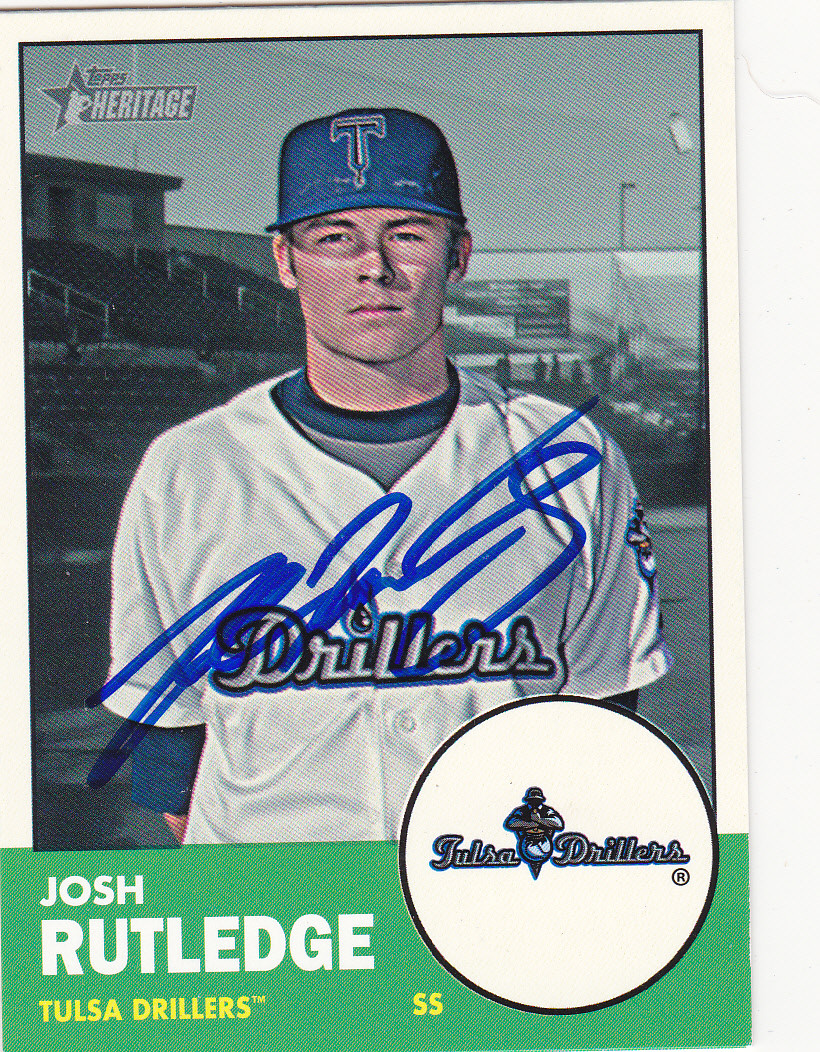 JOSH RUTLEDGE TULSA DRILLERS SIGNED 2012 CARD COLORADO ROCKIES
