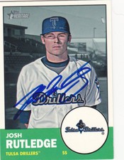 JOSH RUTLEDGE TULSA DRILLERS SIGNED 2012 CARD COLORADO ROCKIES BOSTON RED SOX