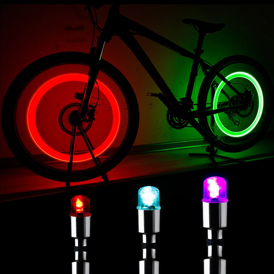 4× Multicolor LED Car Wheel Tire Air Valve Stem Cap Decoration Light Accessories - Image 4 of 4