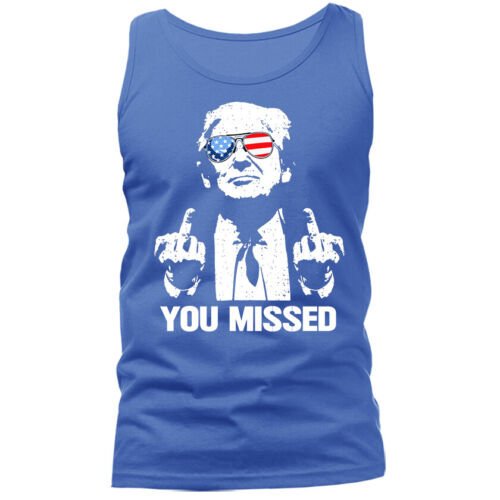 Camiseta sin mangas Donald Trump 2024 Rally Shooting You Missed Middle Finger MAGA - Imagen 7 de 9
