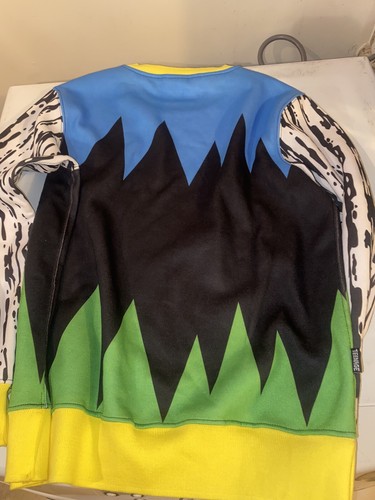 Teenage Sweater crewneck Small  Bored Crazy Color Pattern Yellow Black Blue Red - Picture 3 of 5