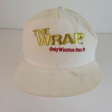 Vintage Snapback Hat Cap Winston The Wrap Cigarettes Tobacco Advertising - '90s