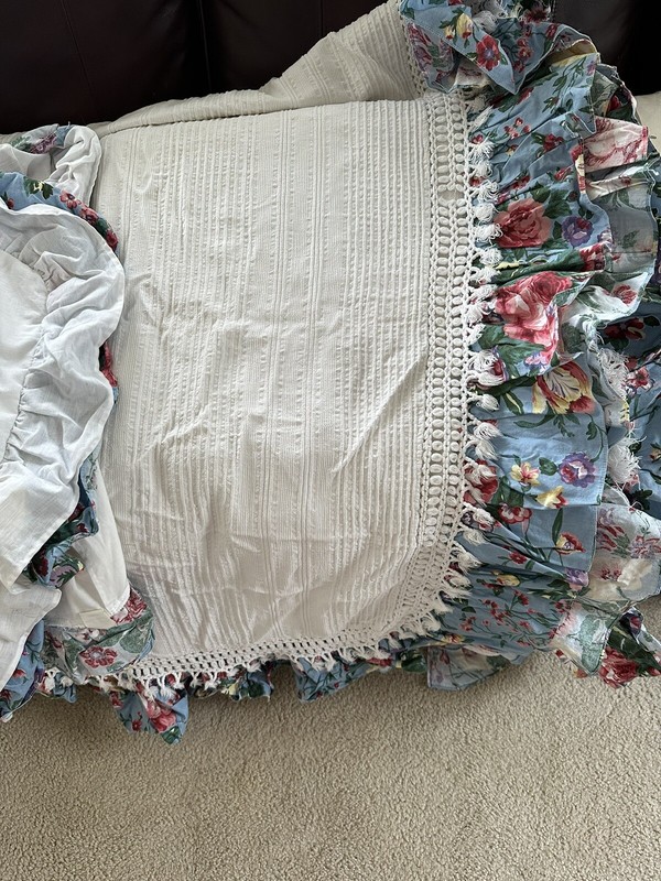 Hand Sewn Twin Bedspread With Sham