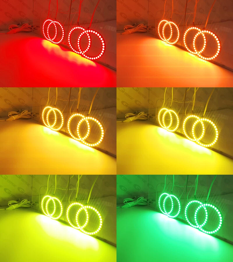 Para Porsche Panamera 970 4S 2010 - 2016 LED RGB multicolorido olhos de anjo BT APP - Imagem 3 de 4