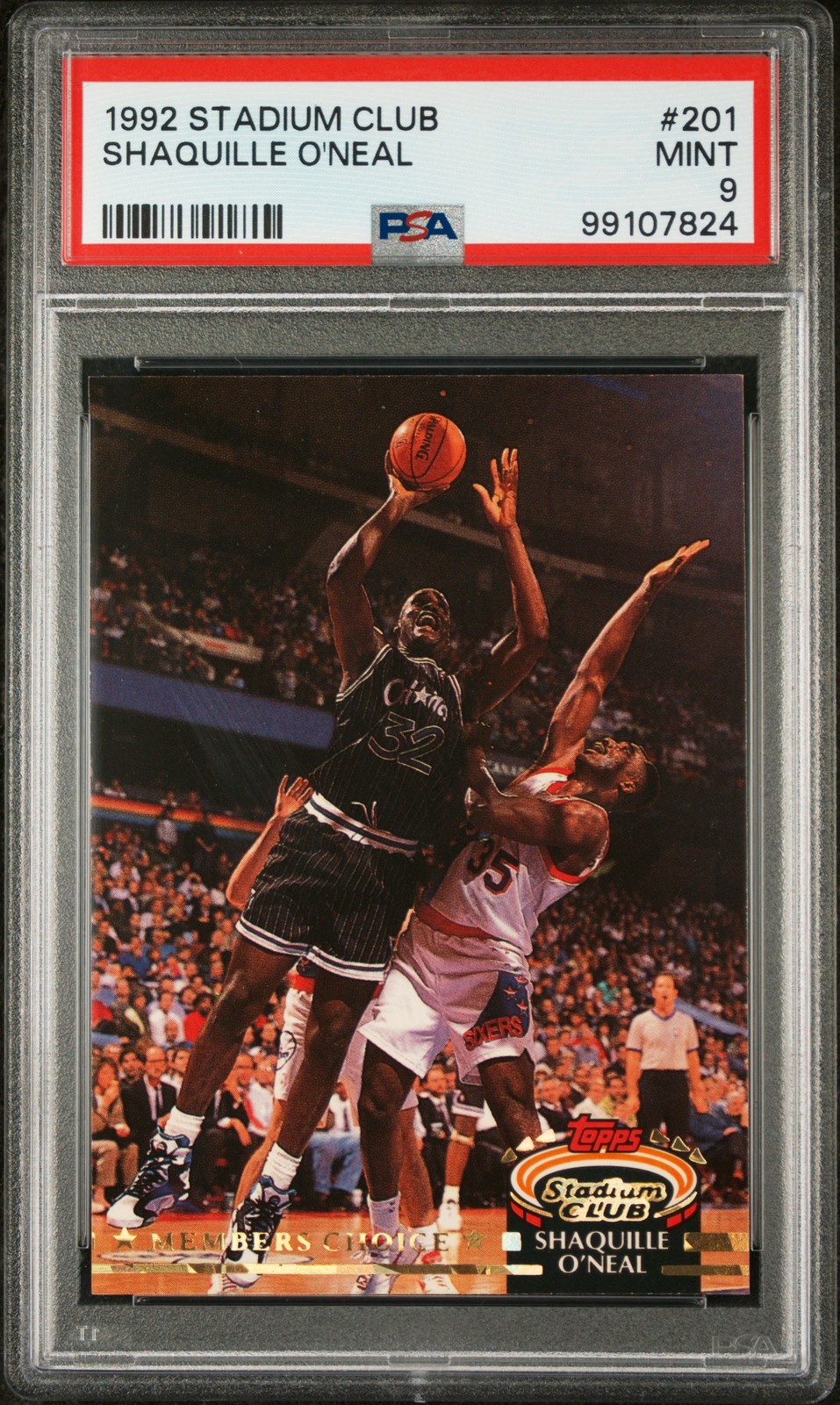 1992 TOPPS STADIUM CLUB #201 SHAQUILLE O'NEAL ROOKIE RC PSA 9